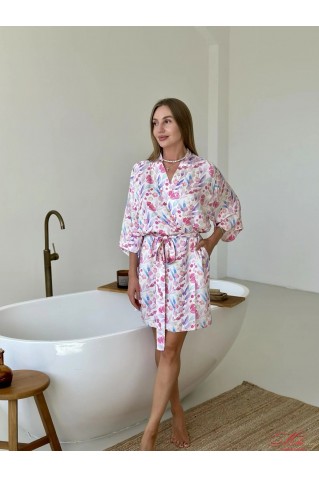 Тонкий халат из полированного штапеля Aura COSY S31